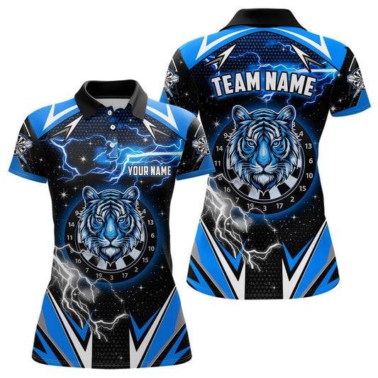 Damen Darts - Trikot Thunder mit blauem Tiger - Motiv T2213 - Outfitsuche