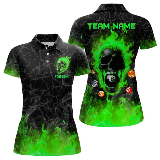 Damen Flame Skull Feuer Billard 8 Ball Shirt T2010 - Outfitsuche