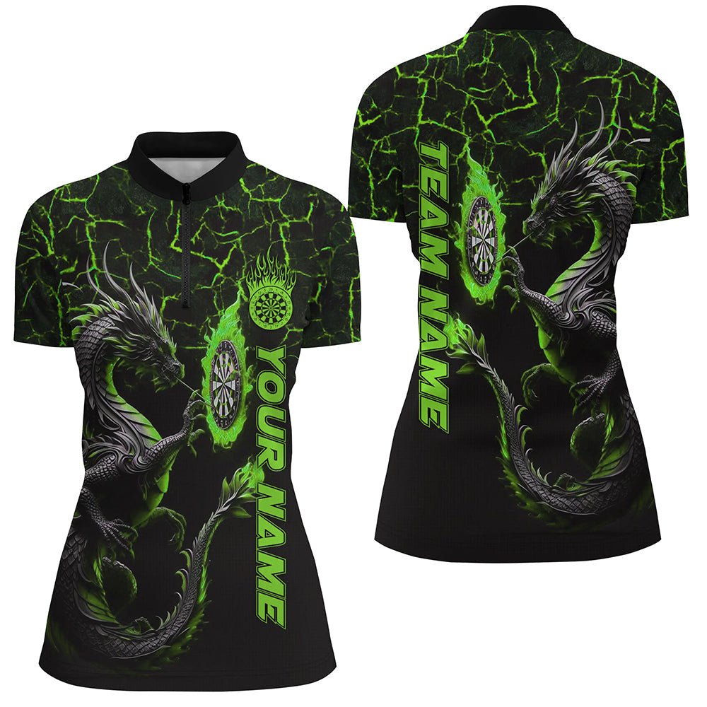 Damen Green Dragon 3D bedrucktes Darts Shirt - Individuelles Team Liga Trikot T1842 - Outfitsuche