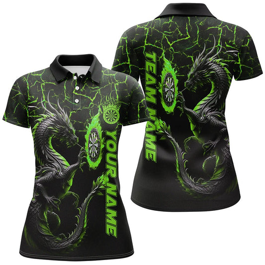 Damen Green Dragon 3D bedrucktes Darts Shirt - Individuelles Team Liga Trikot T1842 - Outfitsuche