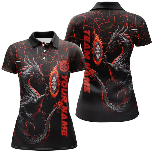 Damen Maßgeschneidertes Rotes Drachen 3D Gedrucktes Dart Trikot T1841 - Outfitsuche