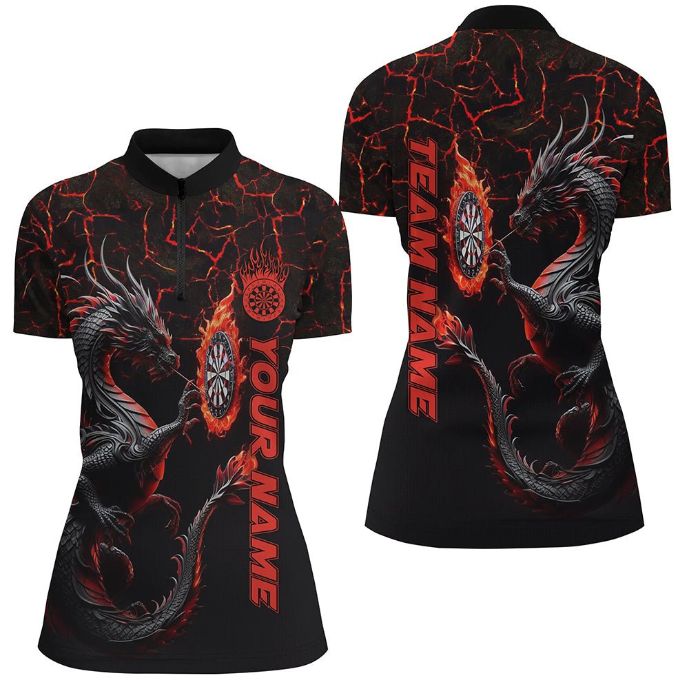 Damen Maßgeschneidertes Rotes Drachen 3D Gedrucktes Dart Trikot T1841 - Outfitsuche