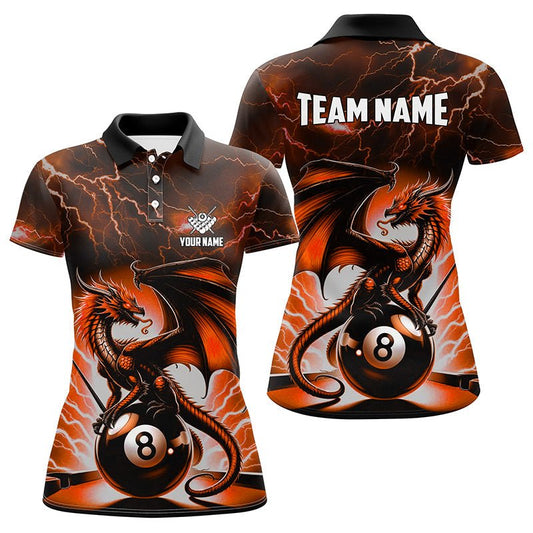 Damen Orange Blitz Thunder Dragon 8 - Ball Pool Shirt T2003 - Outfitsuche