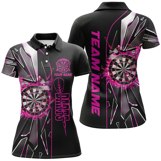 Damen Pink 3D Darts Liga Shirt T1999 - Outfitsuche