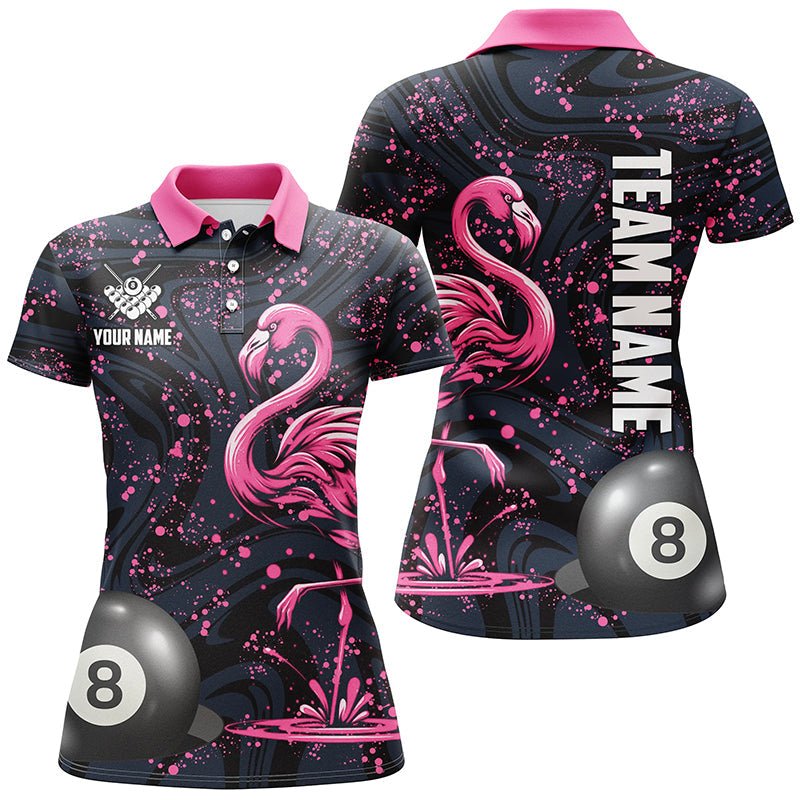 Damen Pink Grunge Flamingo 8 - Ball Billard Shirt T2117 - Outfitsuche