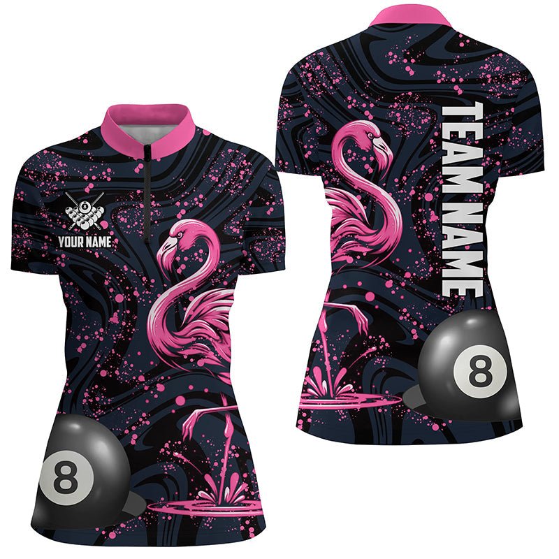 Damen Pink Grunge Flamingo 8 - Ball Billard Shirt T2117 - Outfitsuche