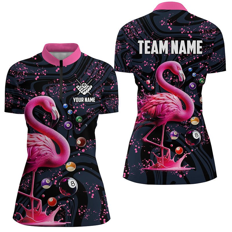 Damen Pink Grunge Flamingo Billardshirt T2118 - Outfitsuche