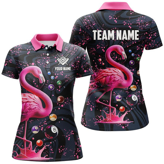 Damen Pink Grunge Flamingo Billardshirt T2118 - Outfitsuche