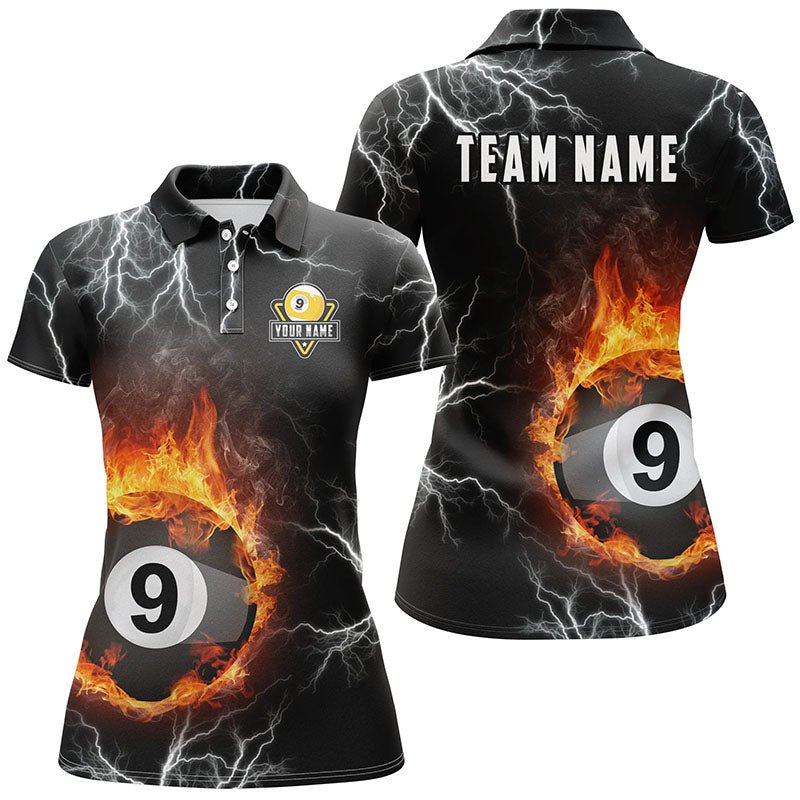 Damen Polo - Shirt Fire Flame 9 - Ball Billard V0110 - Outfitsuche