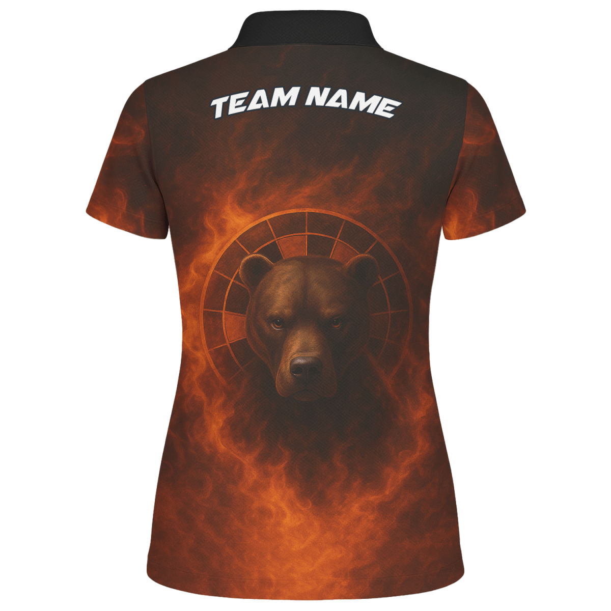 Damen Poloshirt mit Wunschname: Pitbull Flammen Motiv Y3740 - Outfitsuche