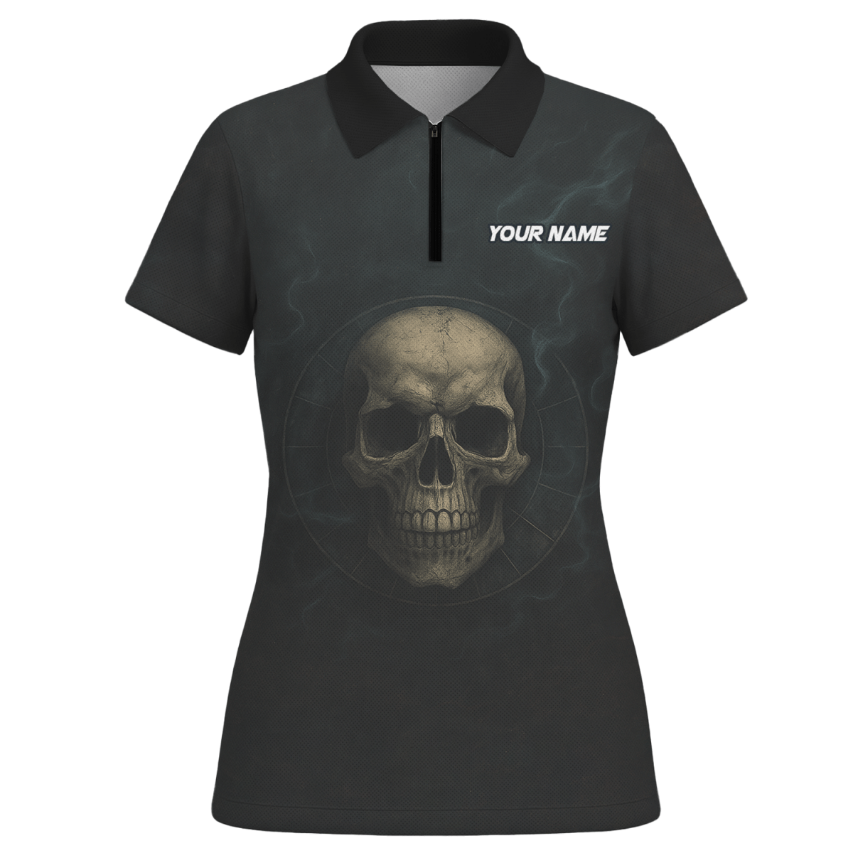 Damen Poloshirt Personalisiert Dunkler Schädel Zombie B8029 - Outfitsuche