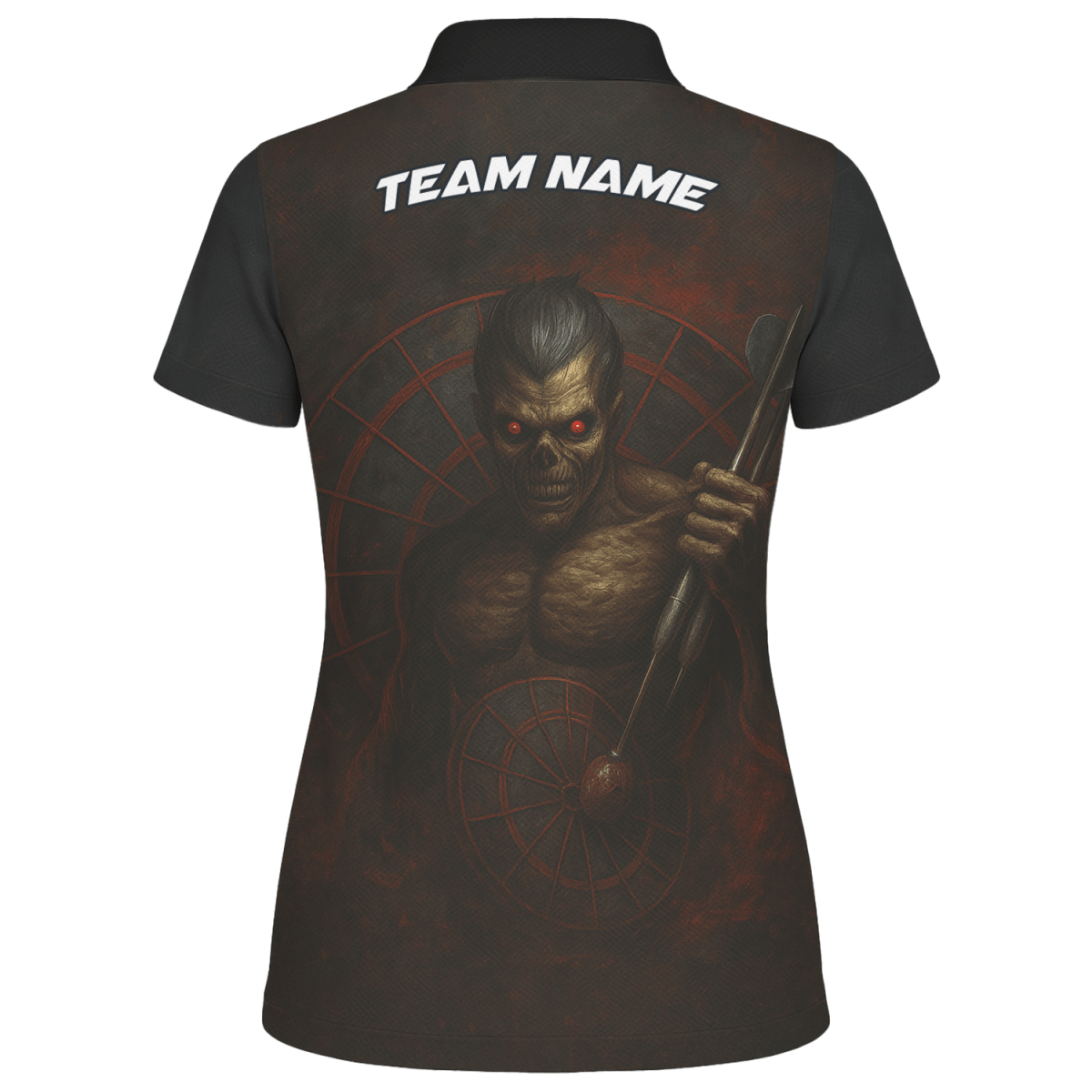 Damen Poloshirt Personalisiert Dunkler Schädel Zombie B8029 - Outfitsuche