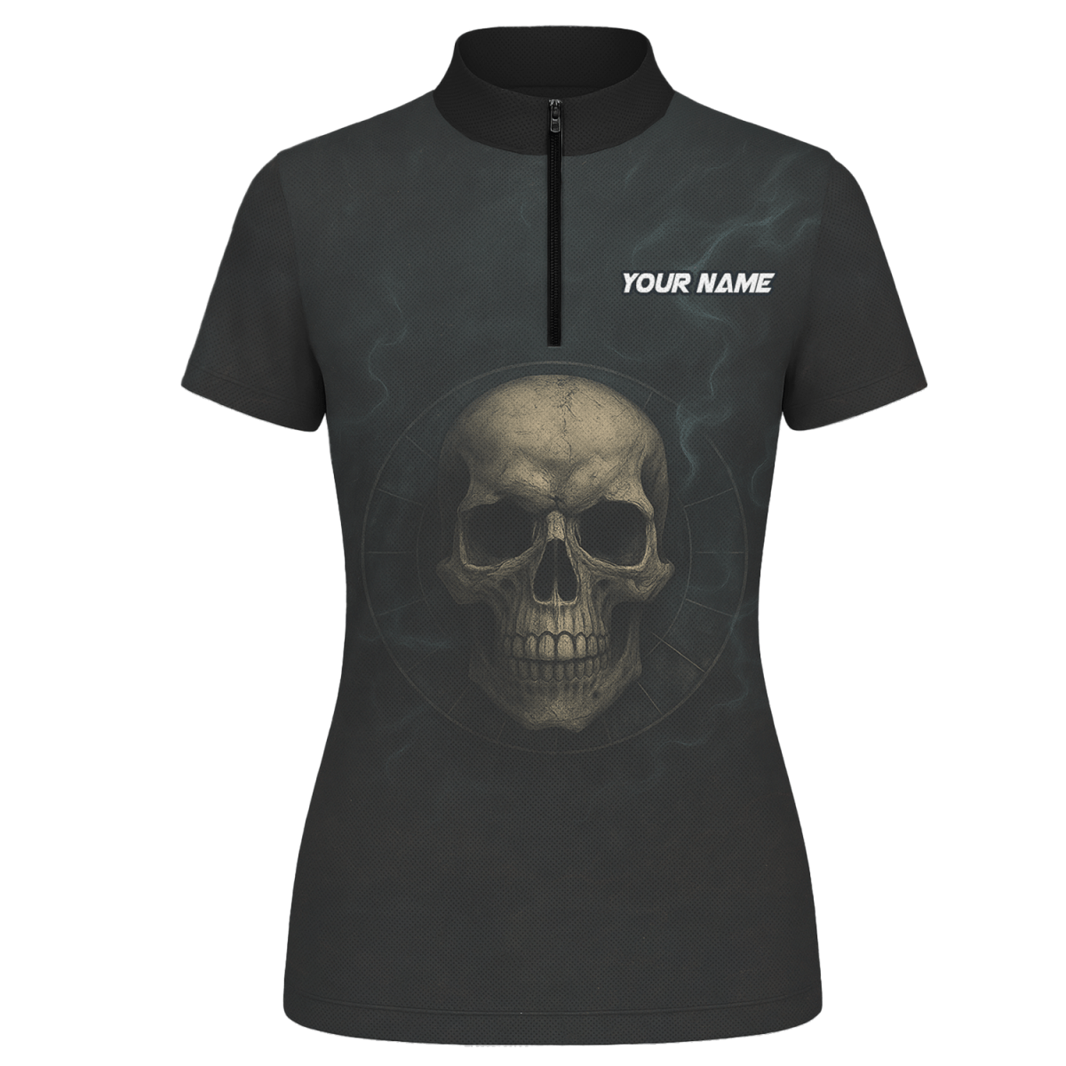 Damen Poloshirt Personalisiert Dunkler Schädel Zombie B8029 - Outfitsuche