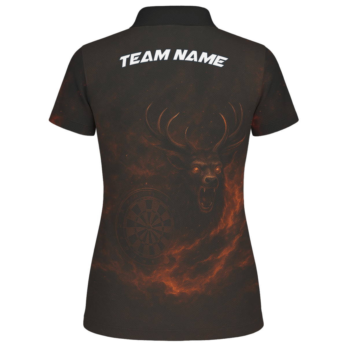 Damen Poloshirt Schwarz Individuell Feuriger Hirsch Dart V8802 - Outfitsuche