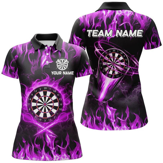 Damen Purple Fire Flame Dart Shirt - Individuelles Lightning Darts Liga Team T2662 - Outfitsuche