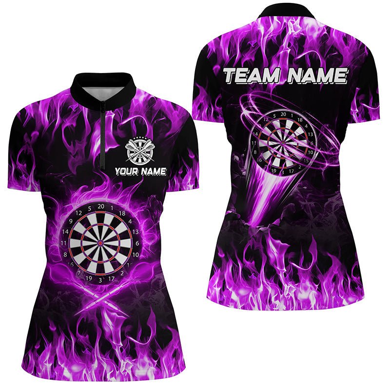 Damen Purple Fire Flame Dart Shirt - Individuelles Lightning Darts Liga Team T2662 - Outfitsuche