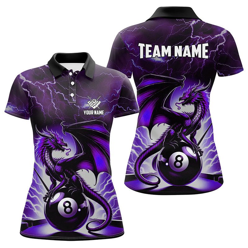 Damen Purple Lightning Thunder Dragon 8 - Ball Pool Shirt T1758 - Outfitsuche