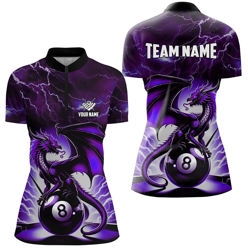 Damen Purple Lightning Thunder Dragon 8 - Ball Pool Shirt T1758 - Outfitsuche