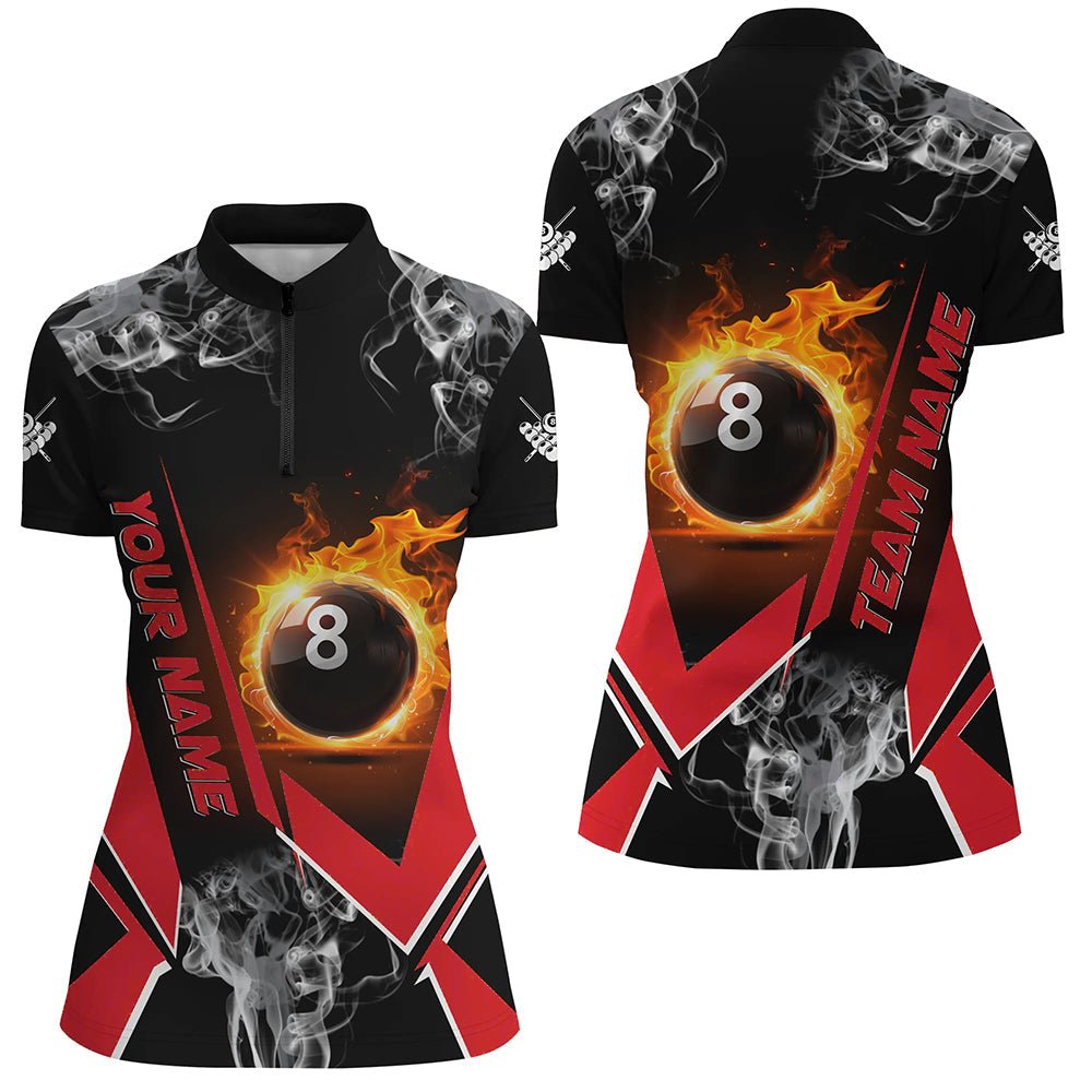 Damen Rotes Flammen 8 - Ball Billard - Jersey T1848 - Outfitsuche