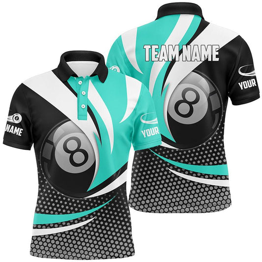 Damen Trikot mit 3D Billard 8 Ball in Türkis T1543 - Outfitsuche