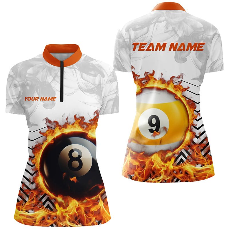 Damen Trikot mit Feuer, Flamme und Rauch für Billard 8 & 9 Ball T2083 - Outfitsuche