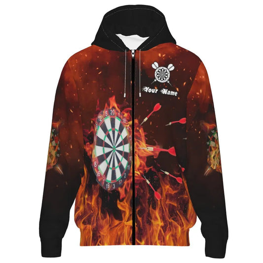 Dart Hoodie mit feurigen Flammen - Motiv – Stylisch und Bequem für echte Dart - Fans Q861 - Outfitsuche