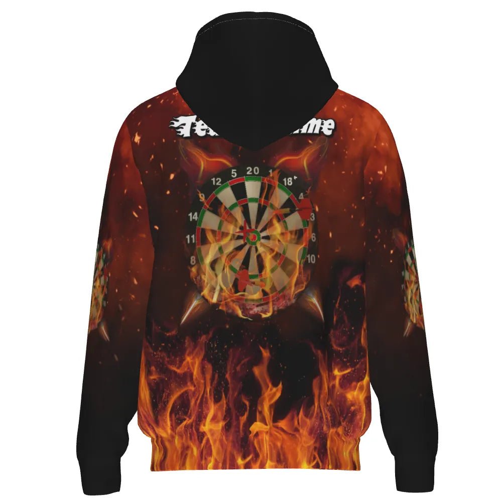 Dart Hoodie mit feurigen Flammen - Motiv – Stylisch und Bequem für echte Dart - Fans Q861 - Outfitsuche