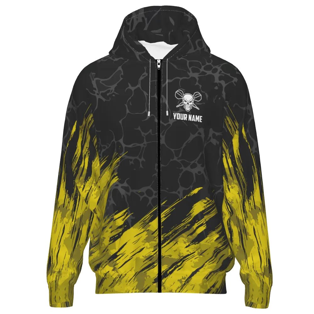 Dart Hoodie mit Schädel - Motiv – Gelb - Schwarz für echte Darts - Fans F915 - Outfitsuche