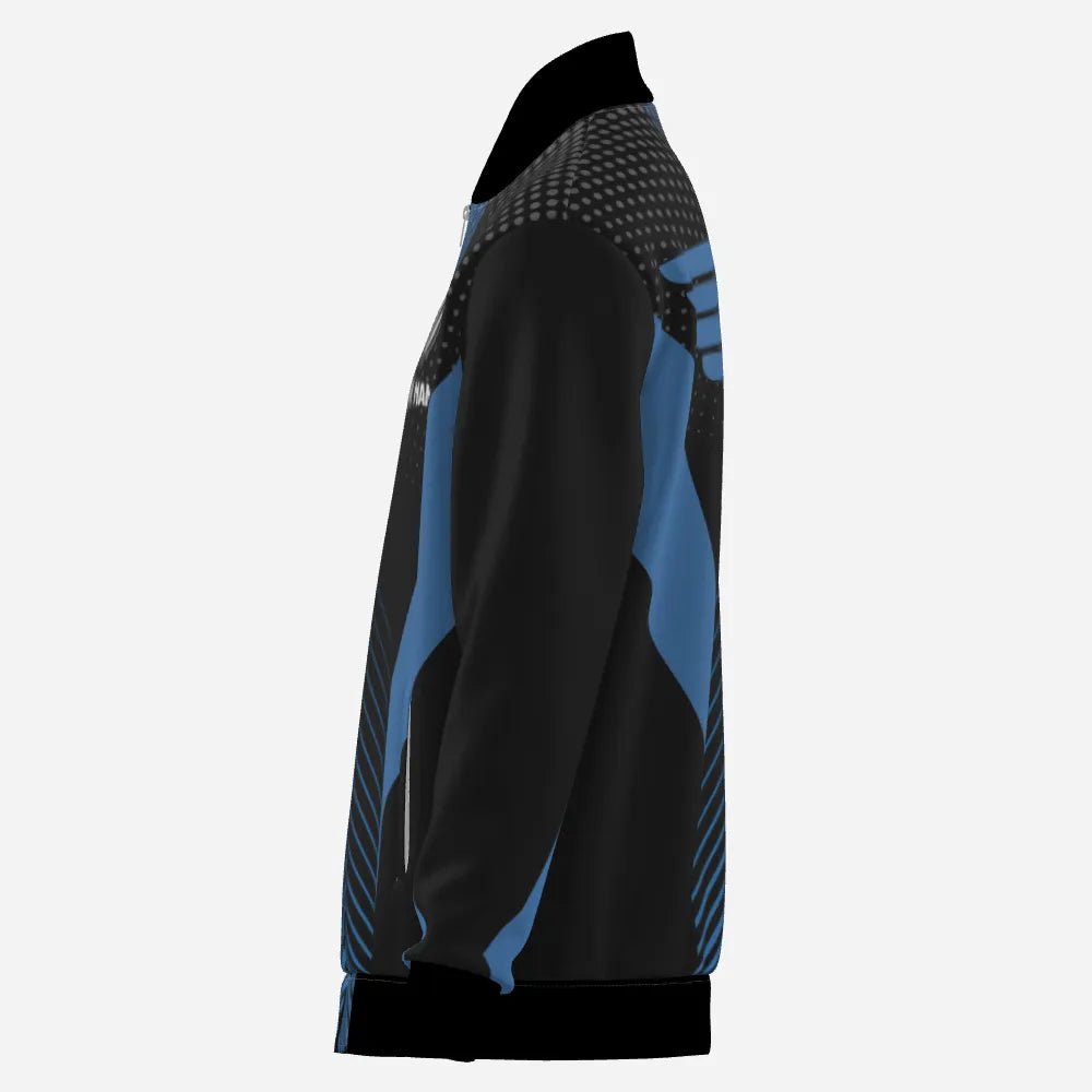 Dart - Jacke - Stylisches Schwarz - Blaues Geometrisches Design für Sport und Freizeit G742 - Outfitsuche