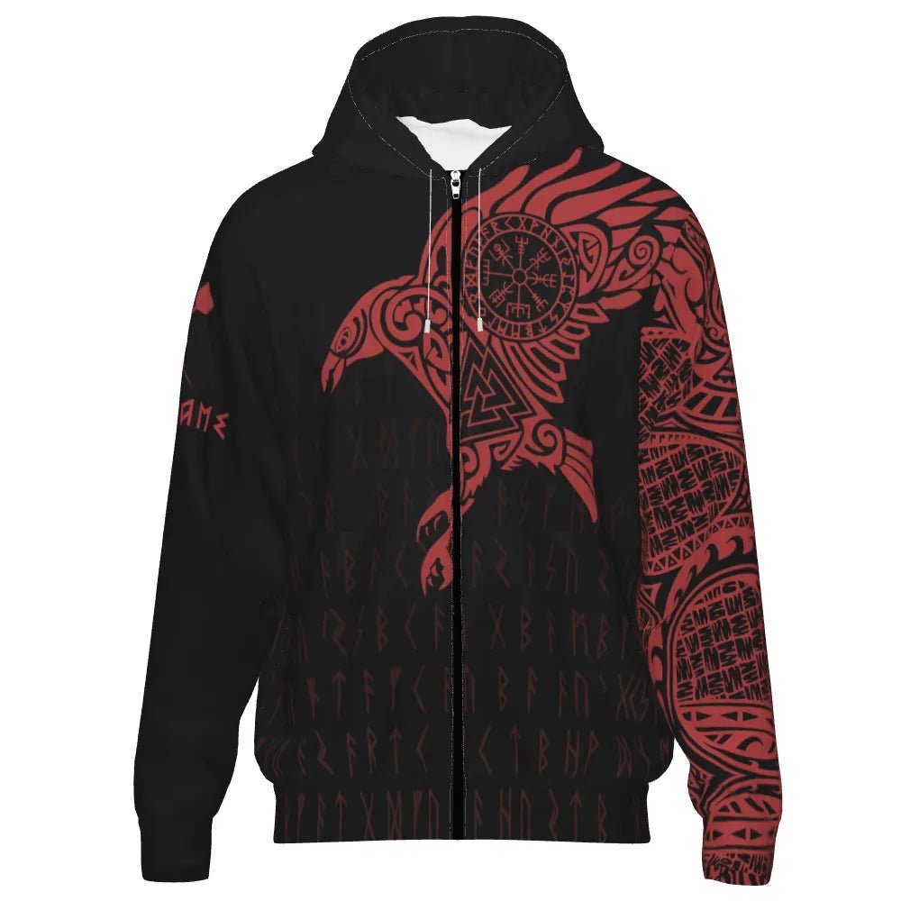 Dart Kapuzenpullover mit Raben - Tattoo - Muster im Wikinger - Stil v7127 - Outfitsuche