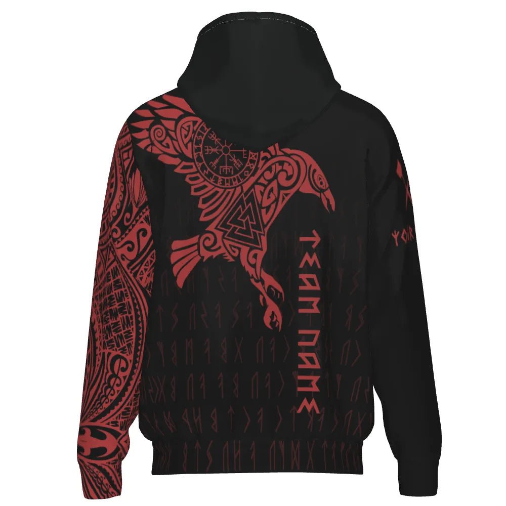 Dart Kapuzenpullover mit Raben - Tattoo - Muster im Wikinger - Stil v7127 - Outfitsuche