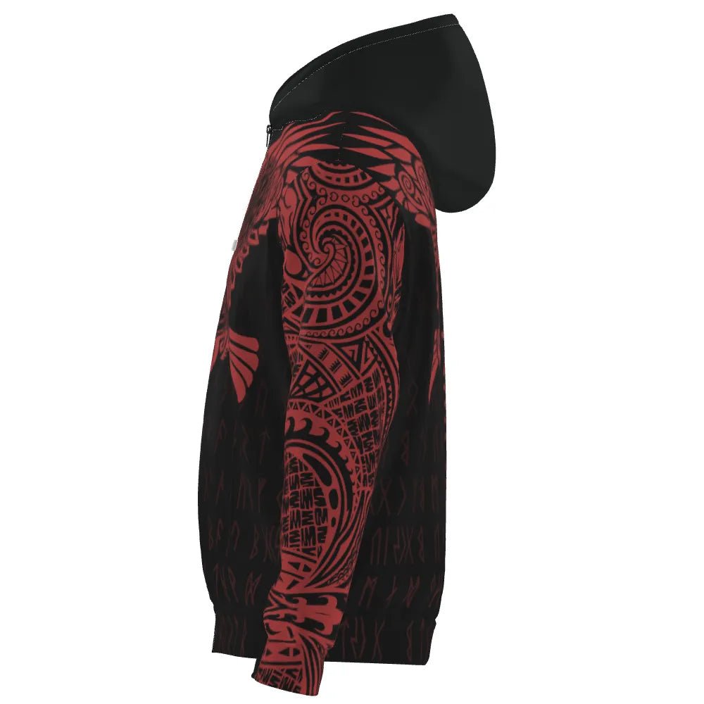 Dart Kapuzenpullover mit Raben - Tattoo - Muster im Wikinger - Stil v7127 - Outfitsuche