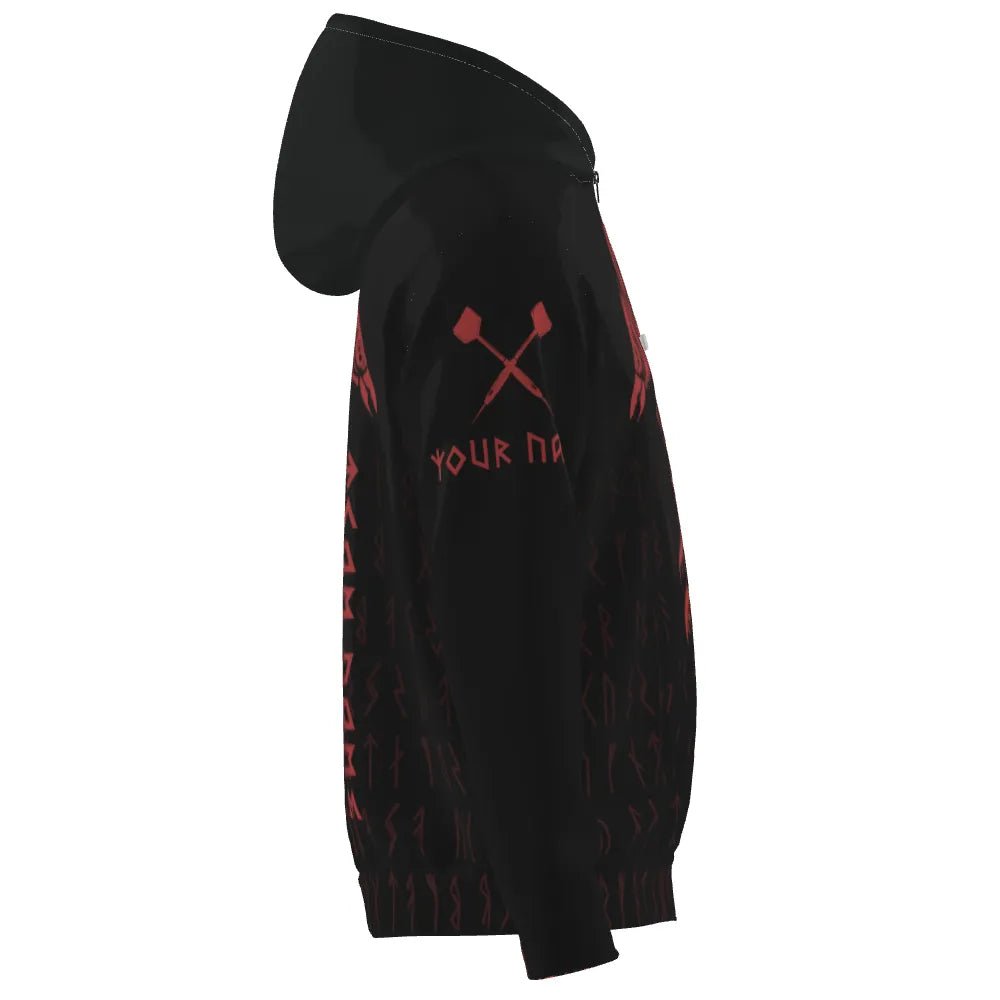 Dart Kapuzenpullover mit Raben - Tattoo - Muster im Wikinger - Stil v7127 - Outfitsuche