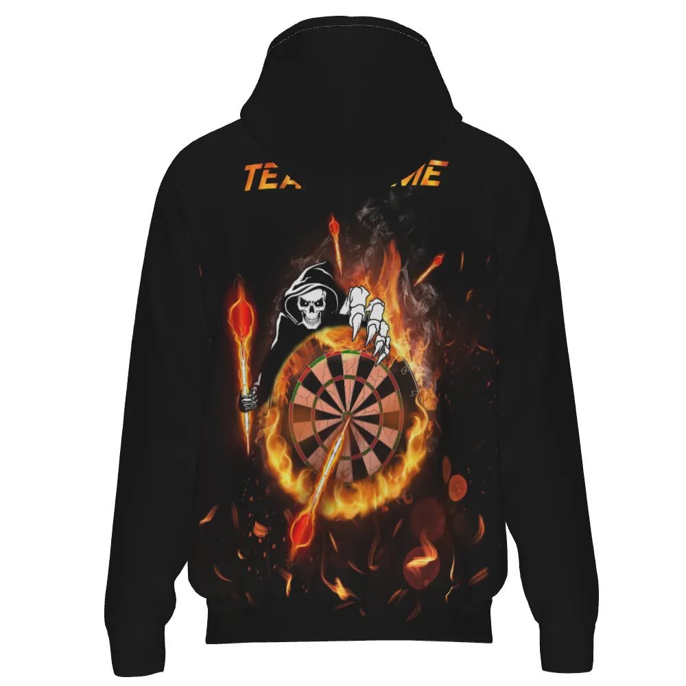 Dart Kapuzenpullover mit Totenkopf - Flammen - Motiv – Für leidenschaftliche Dartspieler! R847 - Outfitsuche