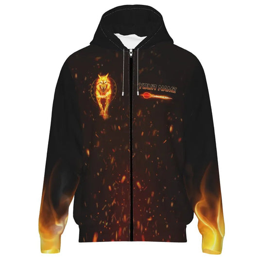 Dart Kapuzenpullover mit Wolf - Design und Feuerpfeilen – Stylisch und Funktional für Darts - Fans H7790 - Outfitsuche