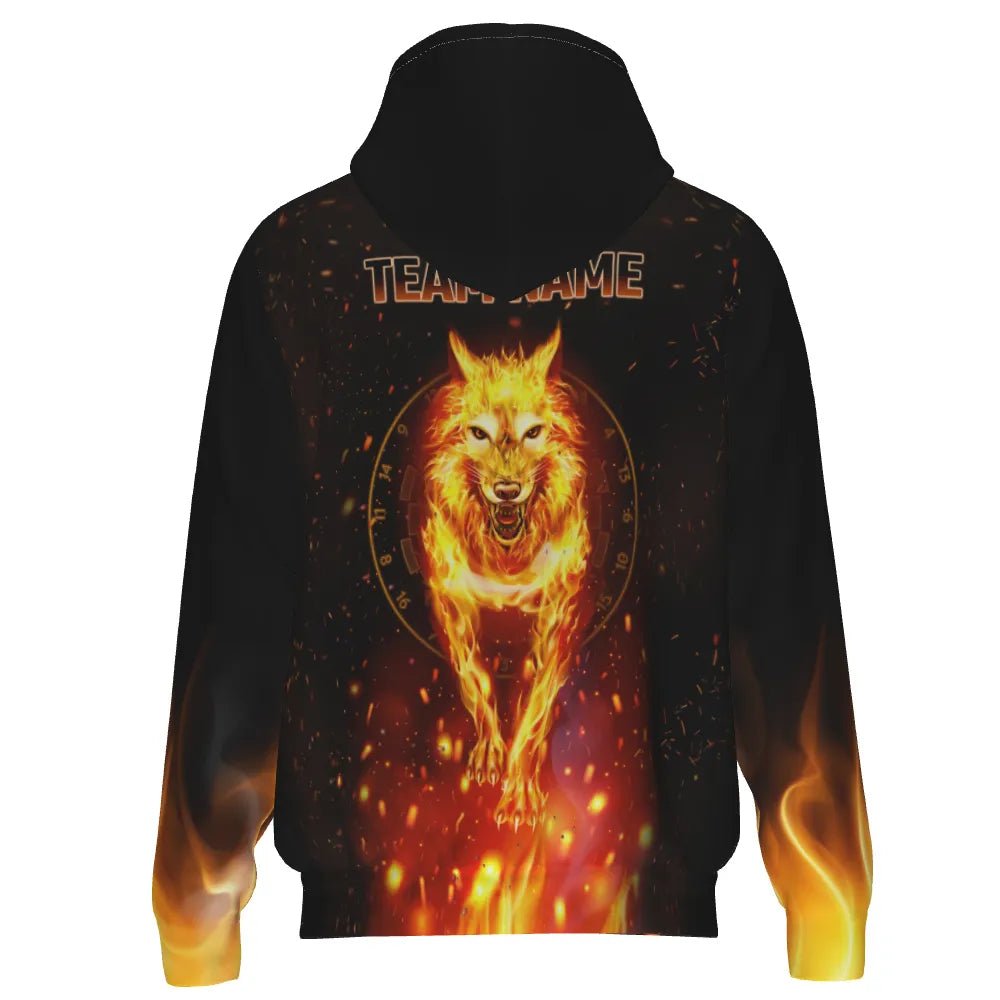 Dart Kapuzenpullover mit Wolf - Design und Feuerpfeilen – Stylisch und Funktional für Darts - Fans H7790 - Outfitsuche