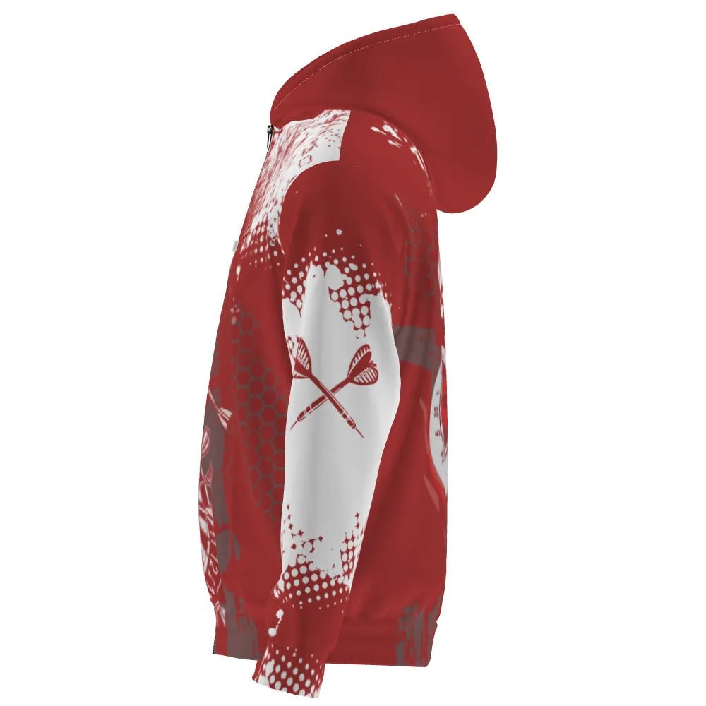 Dart Kapuzenpullover - Retro - Design in Rot und Weiß B987 - Outfitsuche