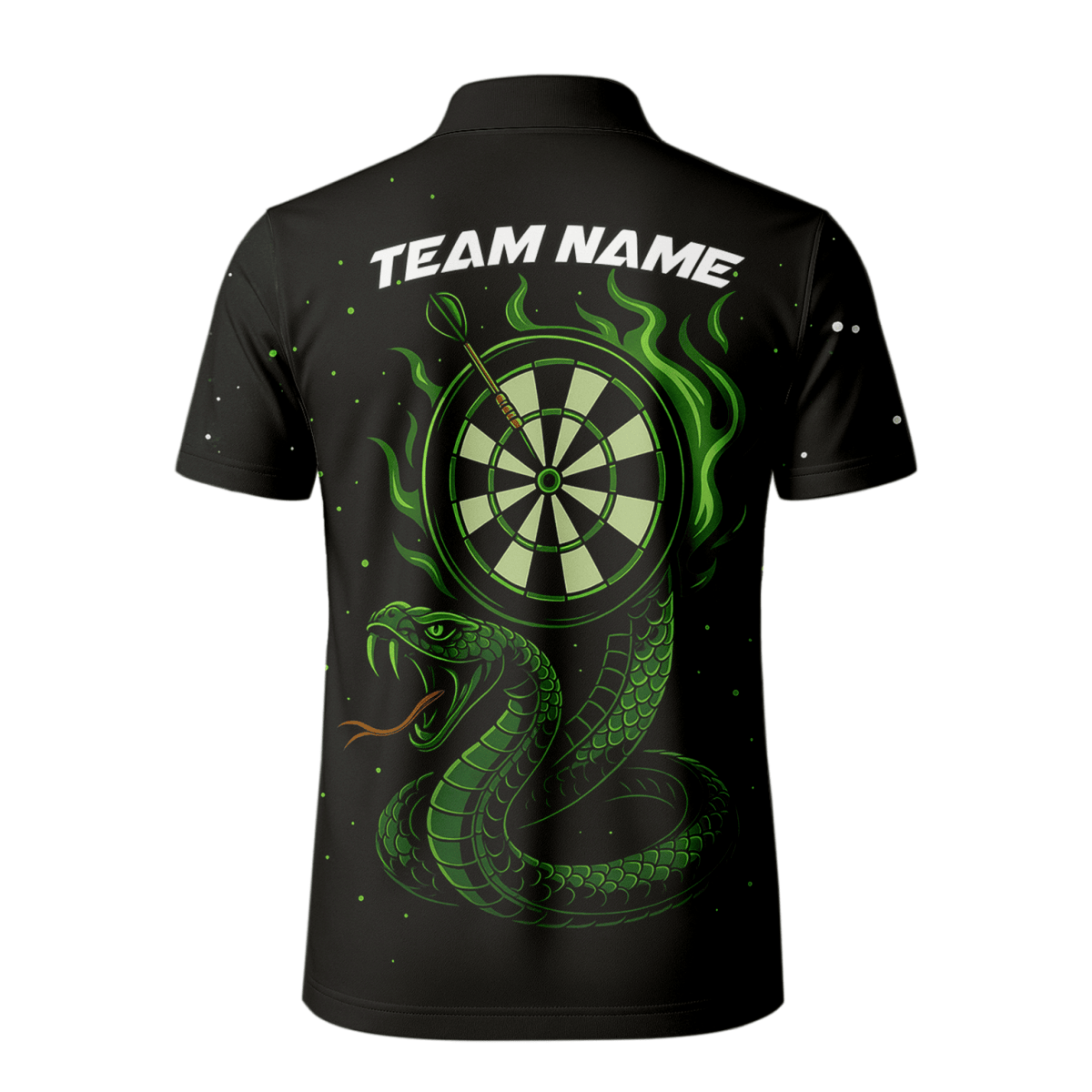Dart Polo - Shirt Herren personalisiert – Mit Wunschname & Team - Design Blauer Flammen - Drache S7926 - Outfitsuche