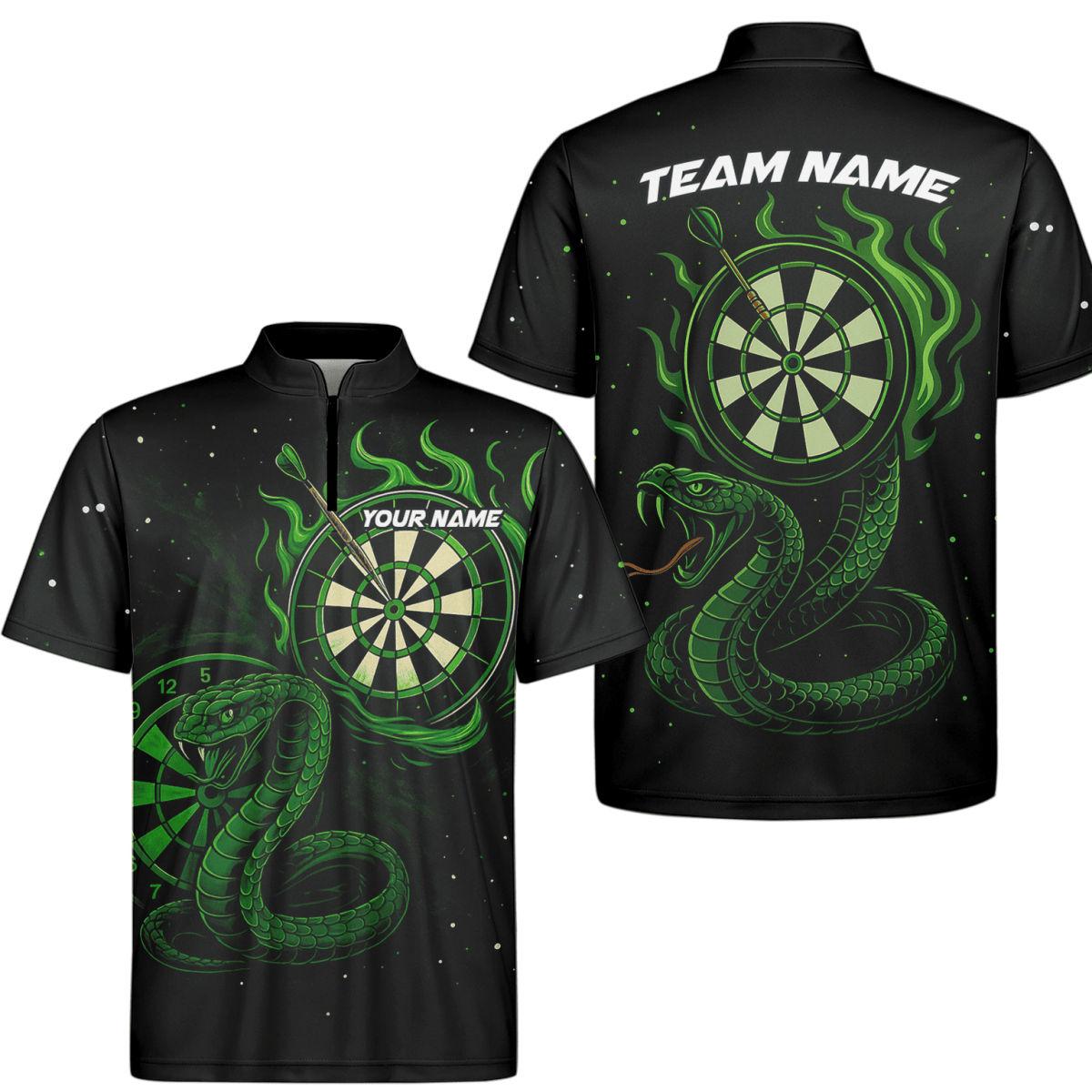 Dart Polo - Shirt Herren personalisiert – Mit Wunschname & Team - Design Blauer Flammen - Drache S7926 - Outfitsuche