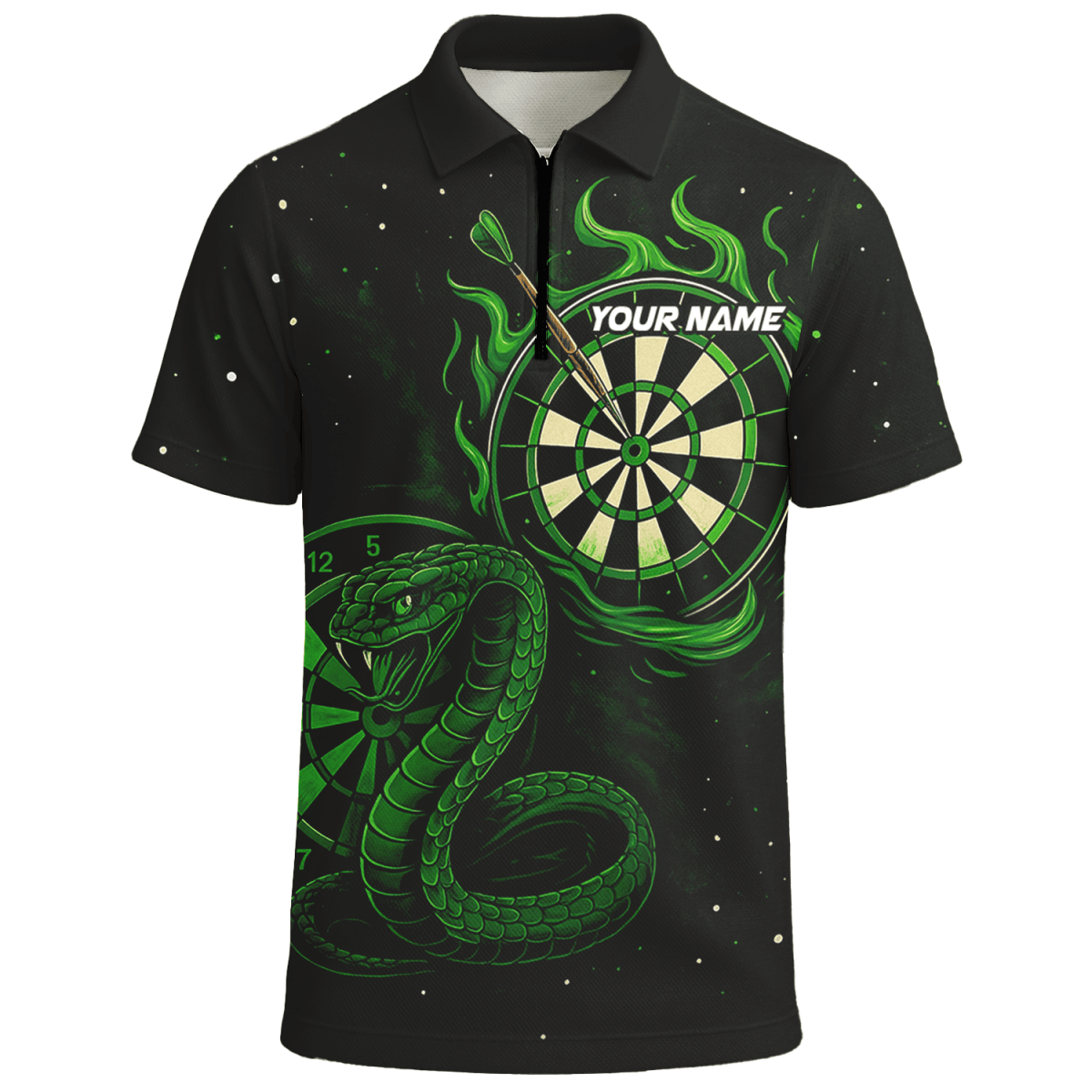 Dart Polo - Shirt Herren personalisiert – Mit Wunschname & Team - Design Blauer Flammen - Drache S7926 - Outfitsuche