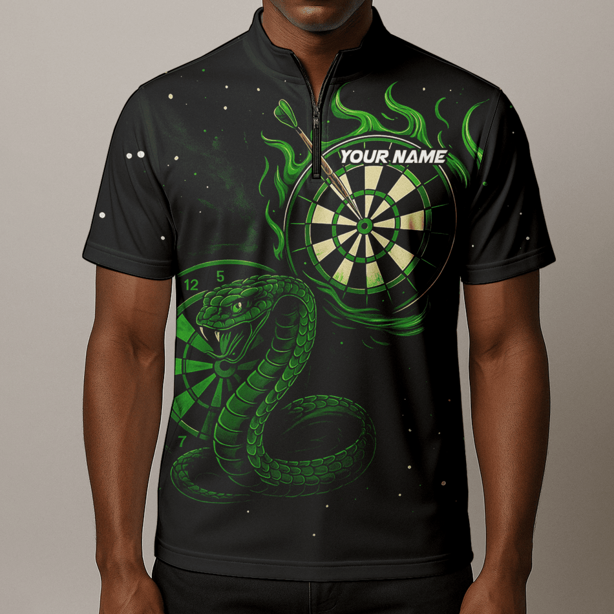 Dart Polo - Shirt Herren personalisiert – Mit Wunschname & Team - Design Blauer Flammen - Drache S7926 - Outfitsuche