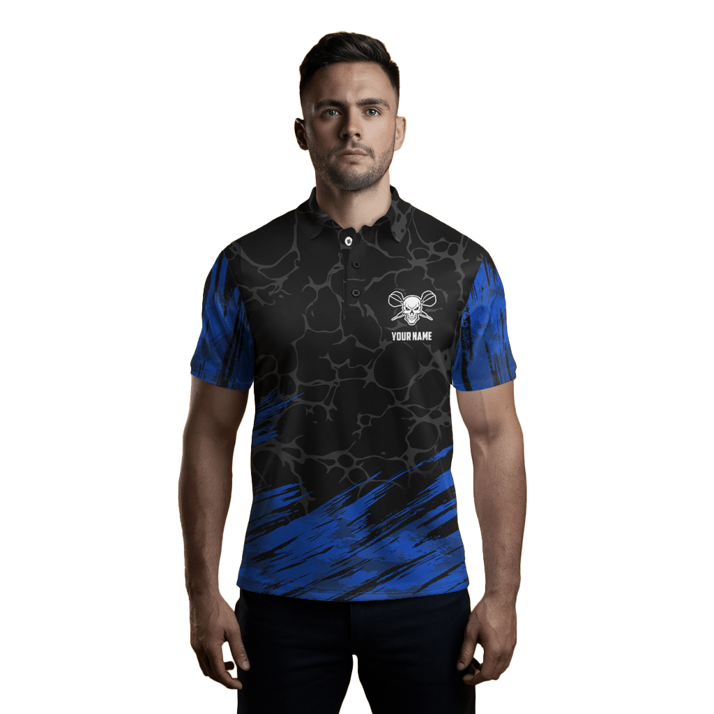 Dart Polo Shirt Herren Skull 3D Marineblau/Schwarz F916 blue - Outfitsuche