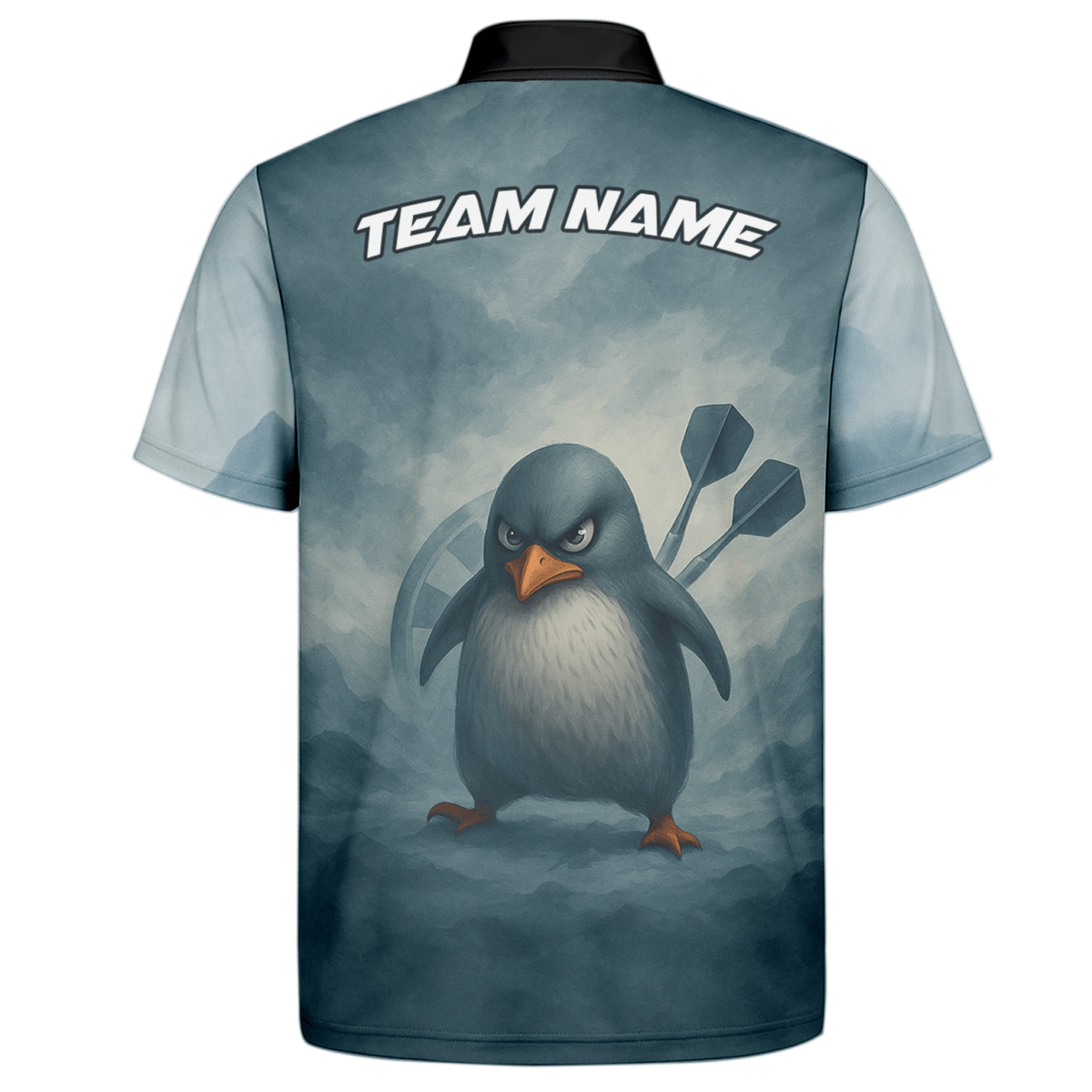 Dart Polohemd mit Boxendem Pinguin Design - Personalisiert mit Name (Team/Spieler) - Outfitsuche