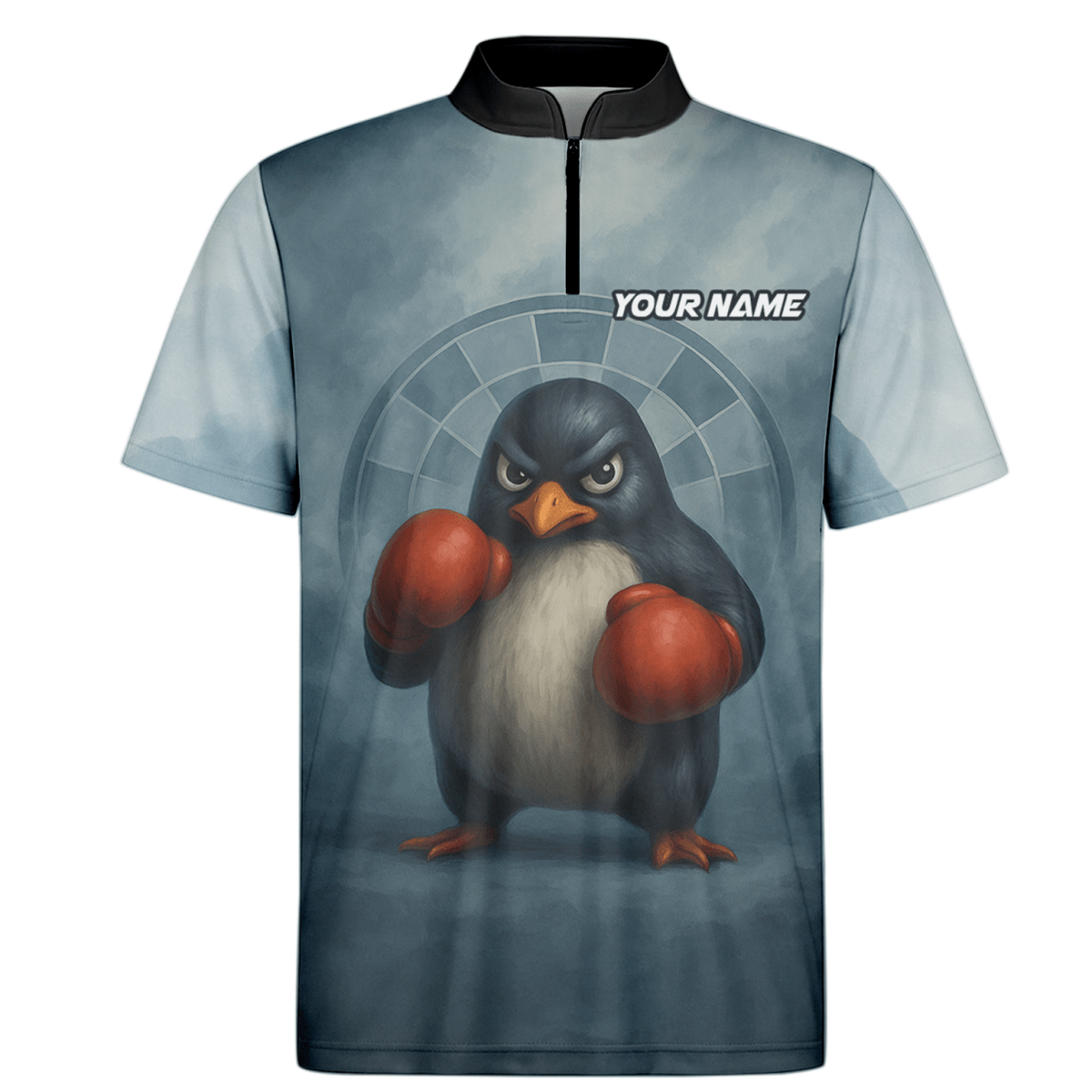 Dart Polohemd mit Boxendem Pinguin Design - Personalisiert mit Name (Team/Spieler) - Outfitsuche