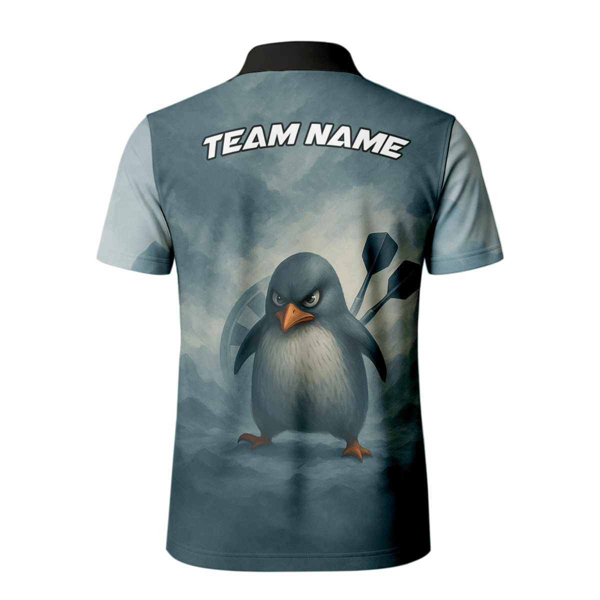 Dart Polohemd mit Boxendem Pinguin Design - Personalisiert mit Name (Team/Spieler) - Outfitsuche