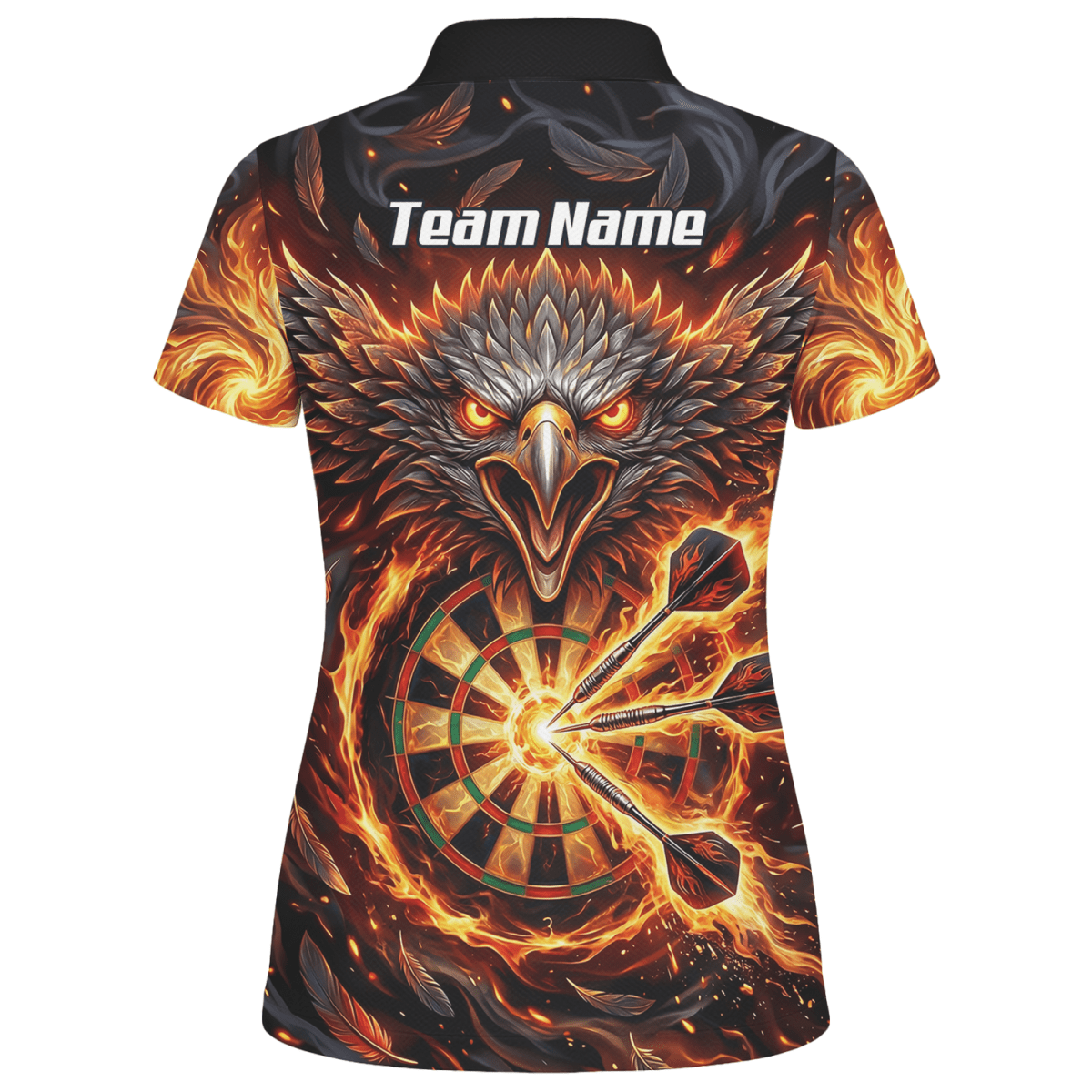 Dart Trikot Damen – Adler Feuer Design Schwarz Rot Personalisiert A3134 - Outfitsuche