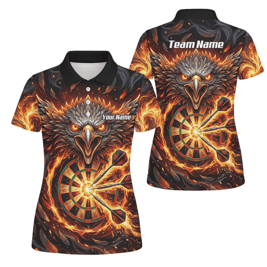 Dart Trikot Damen – Adler Feuer Design Schwarz Rot Personalisiert A3134 - Outfitsuche