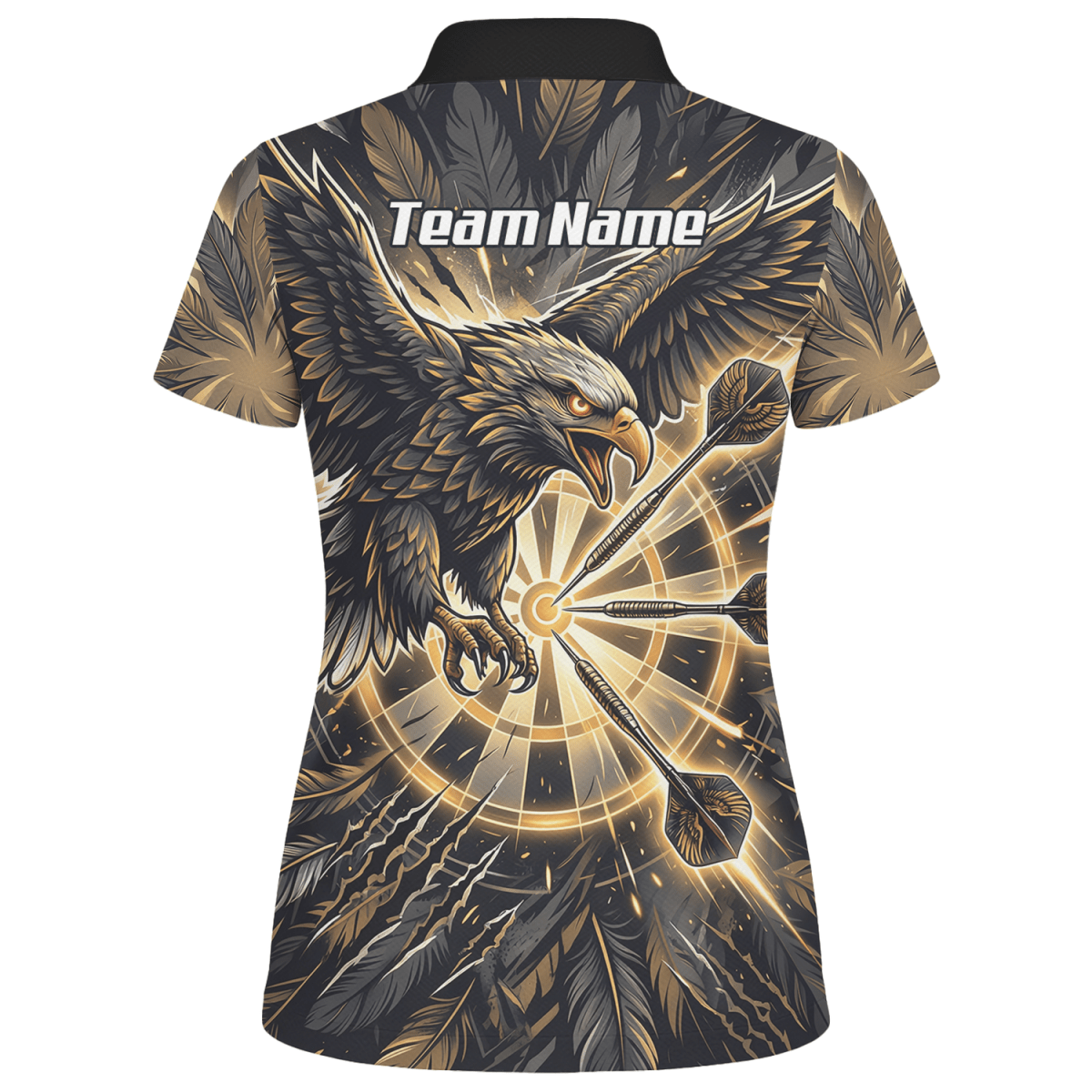 Dart Trikot Damen – Adler Motiv Gold Schwarz Personalisierbar P9080 - Outfitsuche