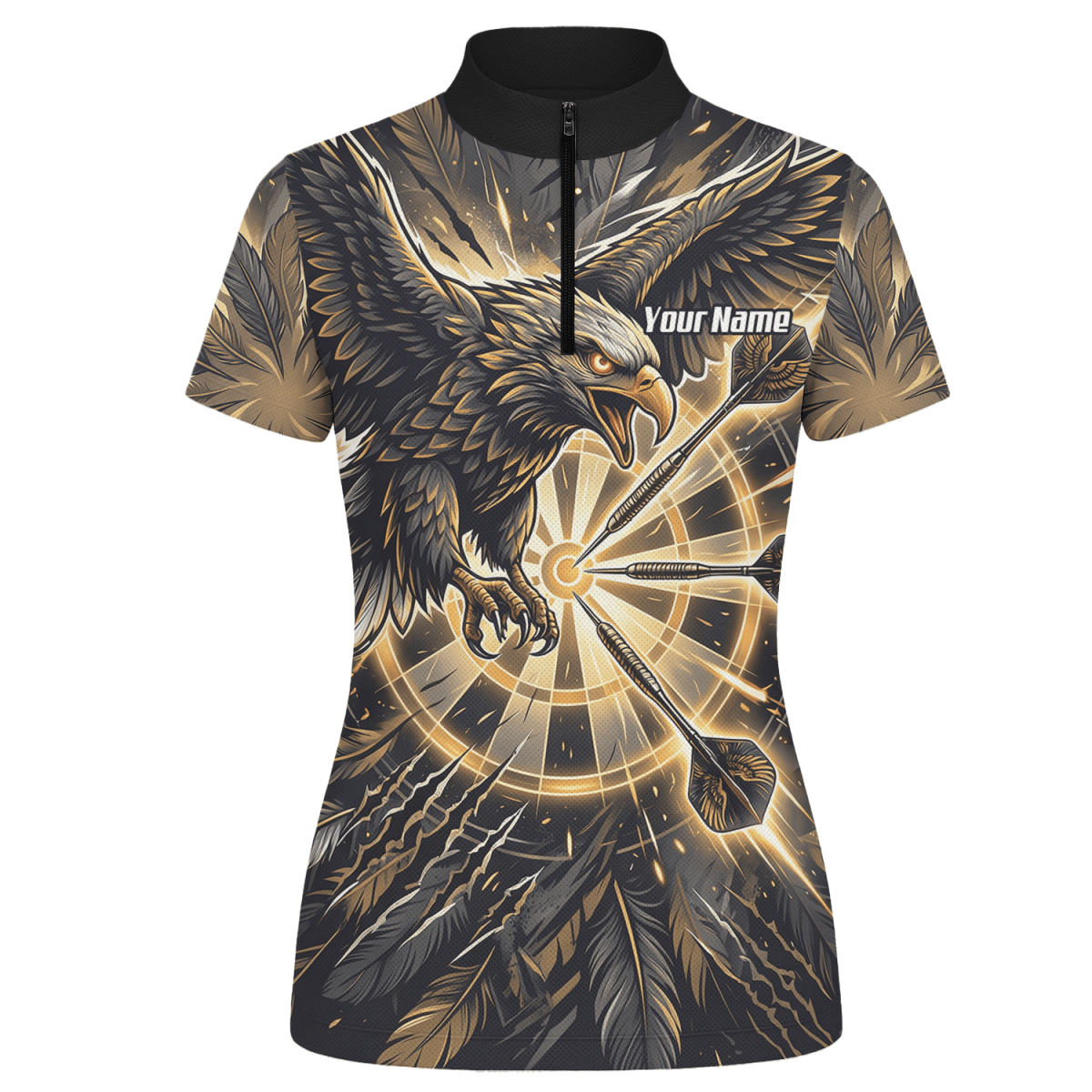 Dart Trikot Damen – Adler Motiv Gold Schwarz Personalisierbar P9080 - Outfitsuche