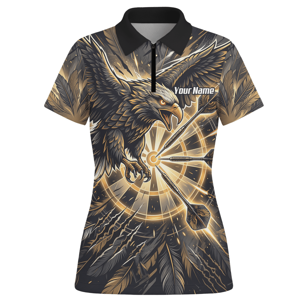 Dart Trikot Damen – Adler Motiv Gold Schwarz Personalisierbar P9080 - Outfitsuche